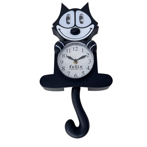 NJ Croce 3DFelix The Cat Analog Motion Clock Moving Eyes Pendulum Tail Black - Picture 6 of 13